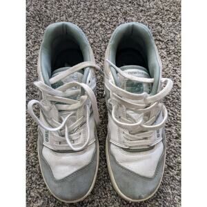 New Balance 550 Mens Size 7.5 White Green Leather Athletic Shoes Sneakers